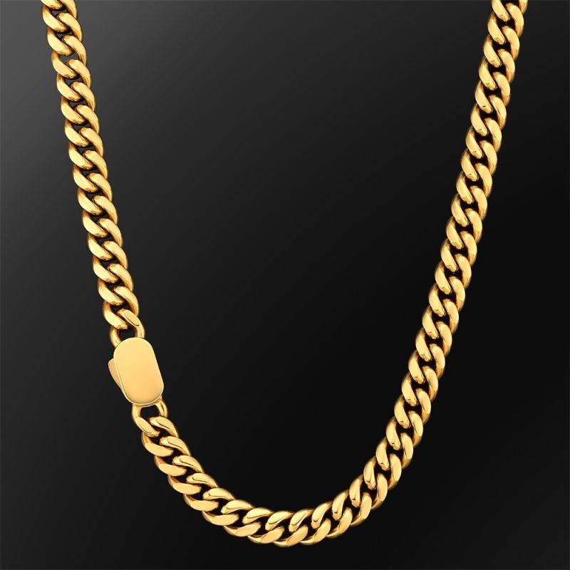 Push Button Clasp | 10mm Miami Cuban Link Chain