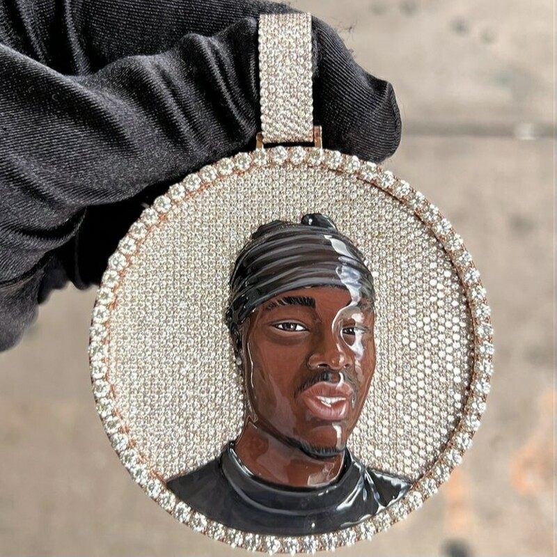 Custom Enamel Charm Pendant Full Iced Out S925 Moissanite Diamonds Pass Diamond Tester