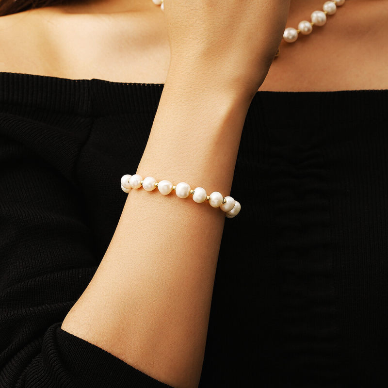 8mm Freshwater Pearl Beaded Bracelet for Women