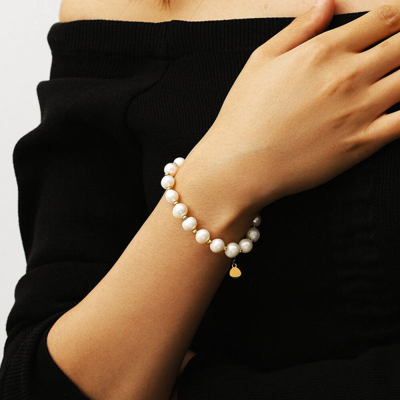 8mm Freshwater Pearl Beaded Bracelet for Women