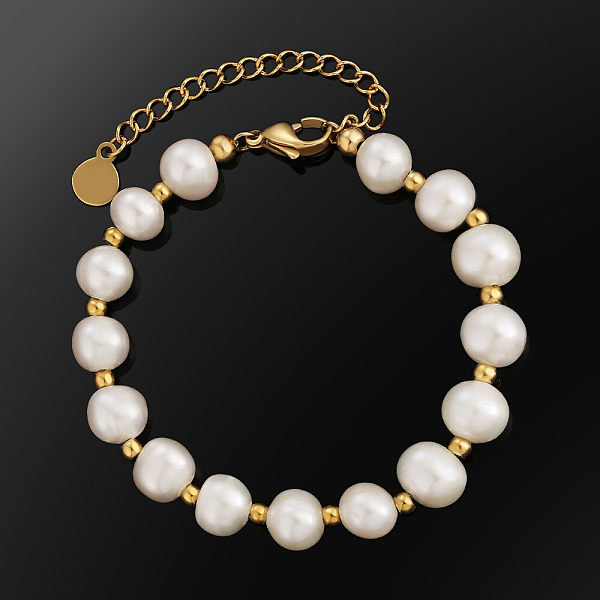8mm Freshwater Pearl Beaded Bracelet for Women