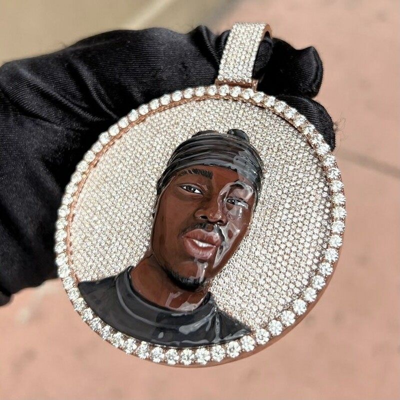 Custom Enamel Charm Pendant Full Iced Out S925 Moissanite Diamonds Pass Diamond Tester