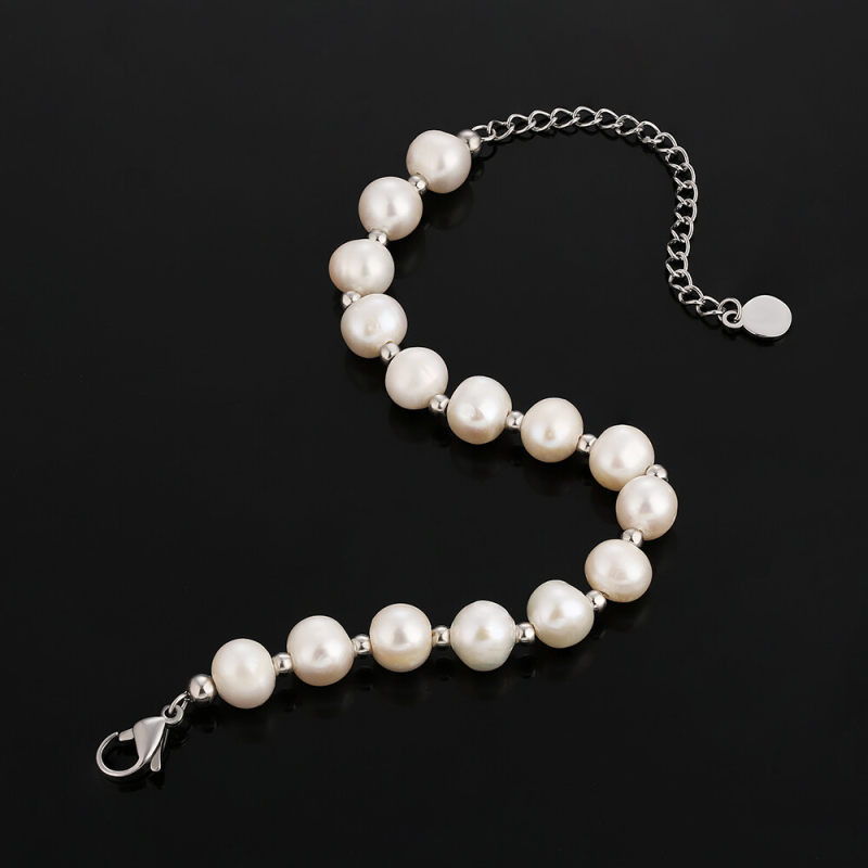 8mm Freshwater Pearl Beaded Bracelet for Women