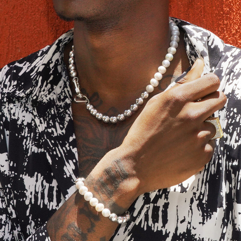 10mm Freshwater Pearl Beaded Necklace and Bracelet Set