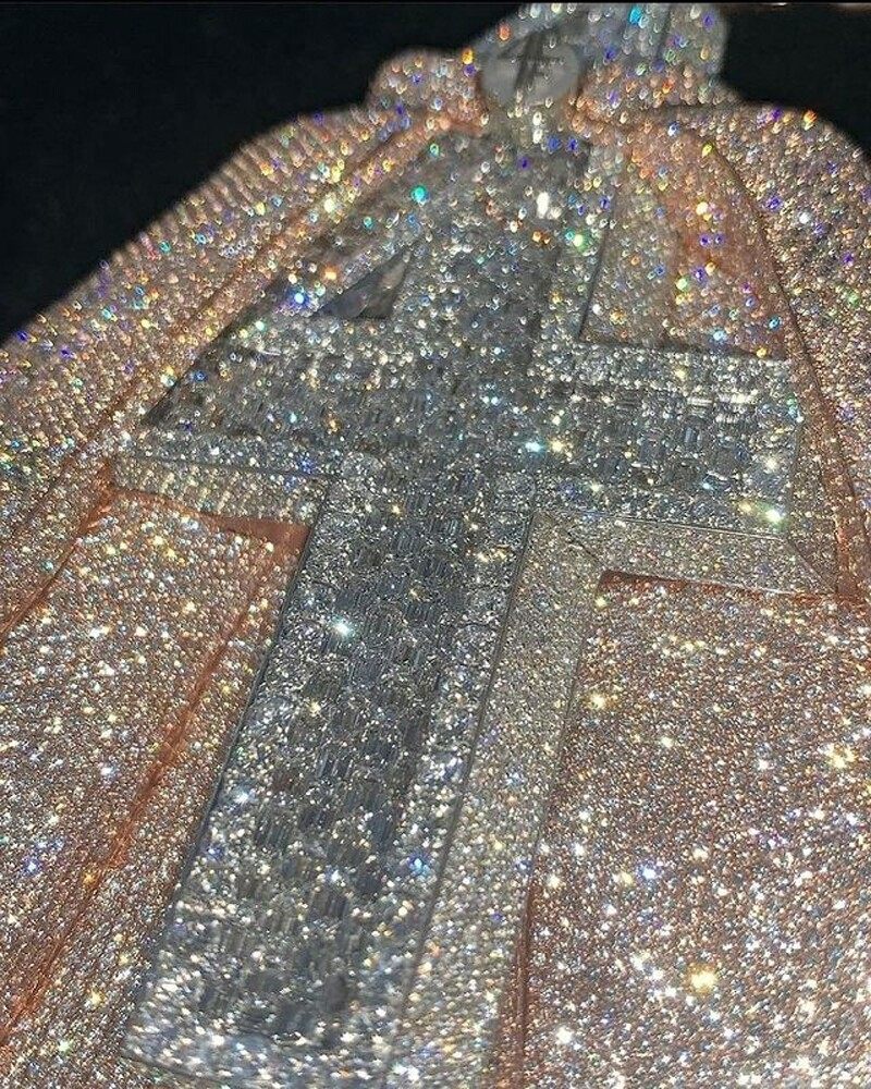 Custom Moissanite Diamond Cloak Pendant Hip hop Solid 3d Full Iced Out S925 Cross Necklace Chain Men's Jewelry